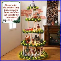 Christmas Village Display Stand 5 Tier Circular Tree Storage Holiday Decor New