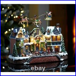 Christmas Village Scene Animated Musical LED Ornament Carasol