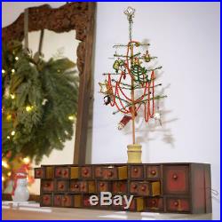 Christmas Wooden Countdown Advent BoxTree/OrnamentsPrimitive/Vintage/Calendar