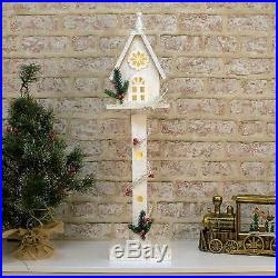 Christmas Workshop White Snow Tipped LED Light Wooden House Ornament Decor 70cm