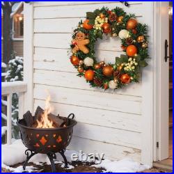 Christmas Wreath 15.7 Inch Decorative Gingerbread Wreath with Lights Christmas Wreath 15.7 Inch Decorative Gingerbread Wreath with Lights