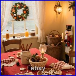 Christmas Wreath 15.7 Inch Decorative Gingerbread Wreath with Lights Christmas Wreath 15.7 Inch Decorative Gingerbread Wreath with Lights