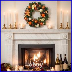 Christmas Wreath 15.7 Inch Decorative Gingerbread Wreath with Lights Christmas Wreath 15.7 Inch Decorative Gingerbread Wreath with Lights