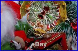 Christmas Wreath Handmade Vintage Multicolor Whimsical Classy Large Full Antique