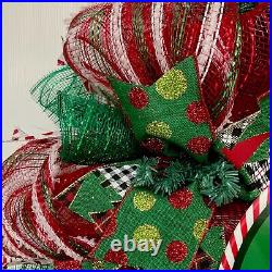 Christmas Wreath Jesus is the Reason for the Season Candy Cane Handmade