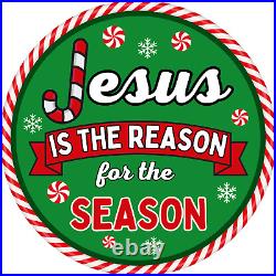 Christmas Wreath Jesus is the Reason for the Season Candy Cane Handmade
