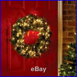 Christmas Wreath Light Up LED Pre Lit wreath Door Wall Decoration 61cm 160 Tips