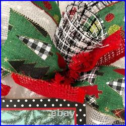 Christmas Wreath Oh deer Christmas is here Handmade Deco Mesh Wreath