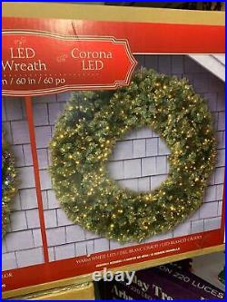 Christmas Wreath w Remote Huge 5FT 800 Micro LED Lights 60 Inch