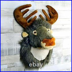 Christmas Xmas Singing Reindeer Head Hanging Soft Plush Stag Wall Decoration UK