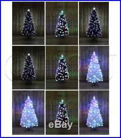 Christmas Xmas Tree Fibre Optic LED Lights with Stars Festive Decoration Multi