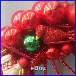 Christmas ornament wreath. Approx. 21 diameter. Gorgeous RED deliciousness