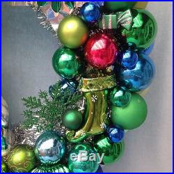 Christmas ornament wreath. Approx. 21 diameter. Gorgeous green lusciousness