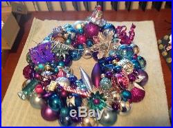 Christmas ornament wreath. New Years decor. Approximately x. 21 diameter