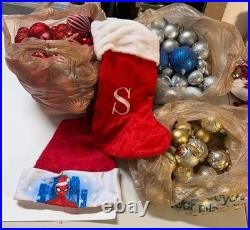 Christmas tree, Christmas ornaments, kids' toys, and related items