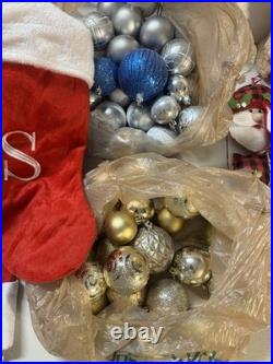 Christmas tree, Christmas ornaments, kids' toys, and related items