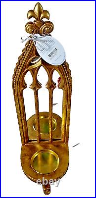 Christopher Radko HOLY NIGHT Christmas Stocking Mirrored Candle Holder Set of 2