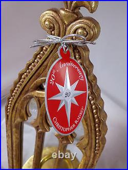 Christopher Radko HOLY NIGHT Christmas Stocking Mirrored Candle Holder Set of 2