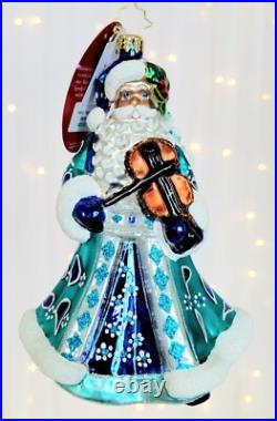 Christopher Radko NEW Fancy Fiddler Santa 1021123 Christmas Ornament