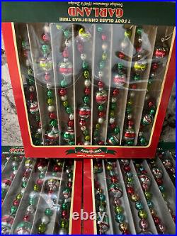 Christopher Radko Shiny Brite Glass Christmas Tree Garland 7 Ft SET OF 3 BOXES