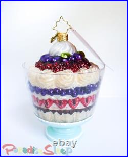 Christopher Radko Terrific Trifle Dessert Glass Ornament RARE NEW
