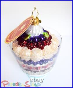 Christopher Radko Terrific Trifle Dessert Glass Ornament RARE NEW