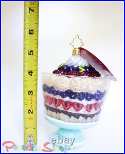 Christopher Radko Terrific Trifle Dessert Glass Ornament RARE NEW