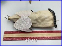 Christopher Radko Tree Christmas Ornament Angel Glass Glitter Vintage 7 1/2 T