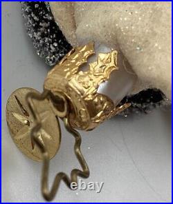 Christopher Radko Tree Christmas Ornament Angel Glass Glitter Vintage 7 1/2 T