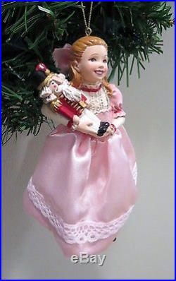 Clara in Nutcracker Ballet Ornament Pink Satin Dress 5.25 Kurt S. Adler NEW