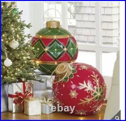 Classic Christmas Ornament with LED Gold Snowflakes Lights