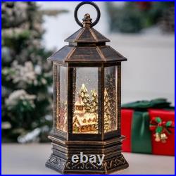 Classic Church Snow Globe Lantern Silent Night Music 11 Holiday Gift Family