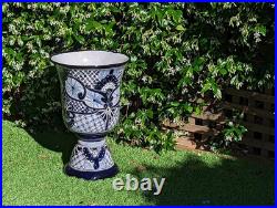 Classic Flower Pot Talavera Ceramic Planter is 22 Tall Handmade Mexican Pottery