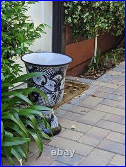 Classic Flower Pot Talavera Ceramic Planter is 22 Tall Handmade Mexican Pottery Classic Flower Pot Talavera Ceramic Planter is 22 Tall Handmade Mexican Pottery