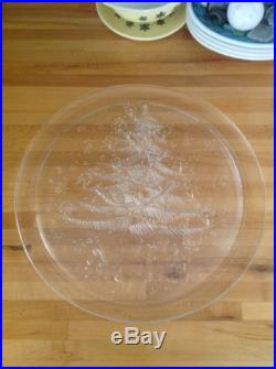 Clear Glass Christmas Tree 12 3/4 Serving Platter Plate