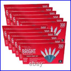 Clear Light Set 300 Lights Green Wire Indoor/Outdoor (Case of 12 3600 Lights)