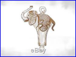 Clear and Gold Elephant Egyptian Glass Christmas Tree Ornament Egypt Decoration