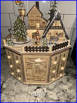 Clever Creations Wooden Advent Calendar Village Led Lights