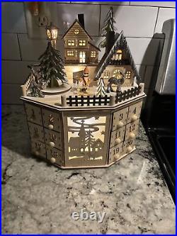 Clever Creations Wooden Advent Calendar Village Led Lights