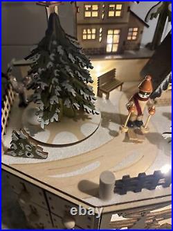 Clever Creations Wooden Advent Calendar Village Led Lights