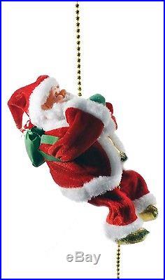 Climbing Santa Christmas Ornament Holiday Decoration With Light & Music 9 NEW