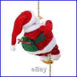 Climbing Santa Christmas Ornament Holiday Decoration With Light & Music 9 NEW