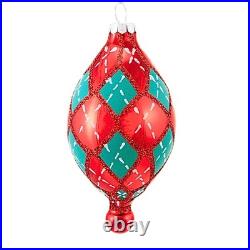 Cody Foster 4.00In Plaid Baubles Set/5, Glass, Mid Century Modern Gl1063