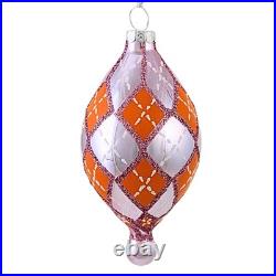 Cody Foster 4.00In Plaid Baubles Set/5, Glass, Mid Century Modern Gl1063