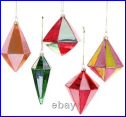 Cody Foster Christmas Assorted Geometric Spindles Ornaments SET OF 5