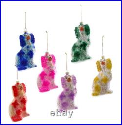 Cody Foster Set/5 Staffordshire Dog Reproductions Glass Christmas Ornaments-6”H