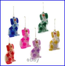 Cody Foster Set/6 Staffordshire Dog Reproductions Glass Christmas Ornaments-6”H