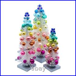 Cody Foster Sisal Trees White Rainbow Trees with Ornaments Set of 3 Cody Foster Sisal Trees White Rainbow Trees with Ornaments Set of 3