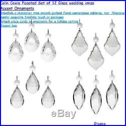 Colin Cowie Faceted Set of 12 Glass wedding xmas Accent Ornaments