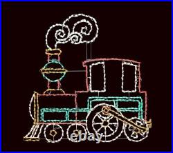 Commercial Grade Wireframe Christmas Locomotive Train Engine Outdoor LED Lighted